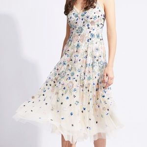 NWT Needle & Thread Wildflower Sequin Midi Dress